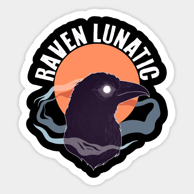 Raven Lunatic Sticker by Psitta